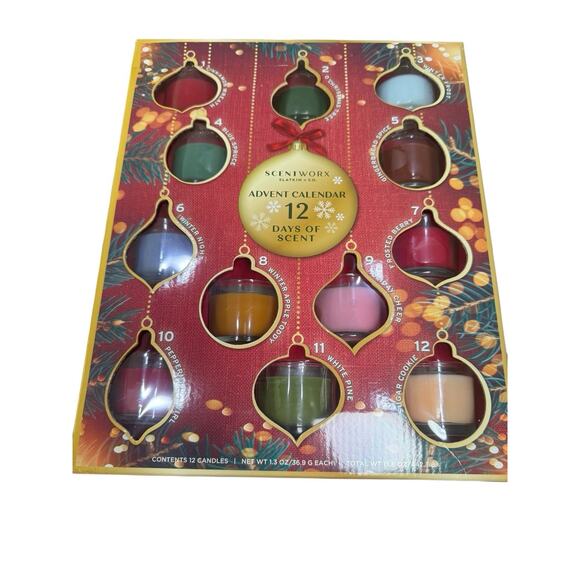 Scentworx Holiday Candles Christmas Advent Calendar 12 Days of Scents Gift Rare - Picture 1 of 5